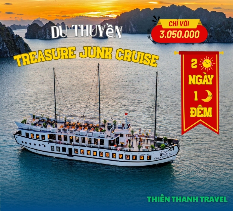 Du Thuyền Treasure Junk Cruise| Du thuyền Hạ Long 5 sao giá tốt nhất 2025 