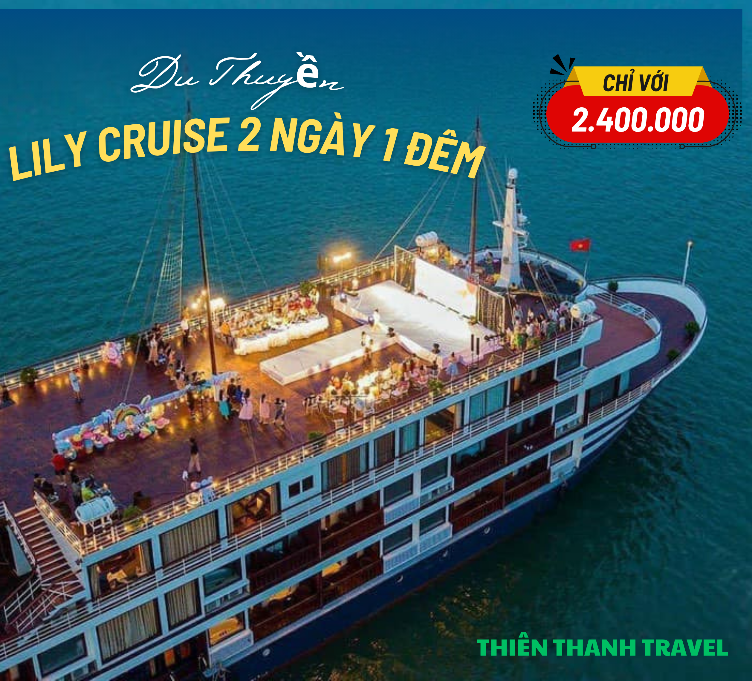 Du thuyền Hạ Long 4 sao 2 ngày 1 đêm: Lily Cruise giá siêu tốt & tiết kiệm 35%