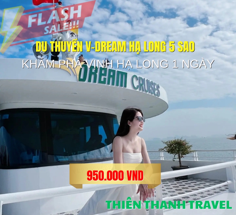 Du thuyền V-Dream Cruise 5 sao - Hành trình khám phá Vịnh Hạ Long 6 tiếng