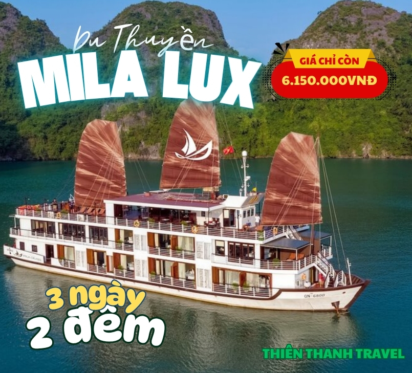 Du thuyền Mila lux Cruise 5 Sao Hạ Long 3 Ngày 2 Đêm| Giá, Lịch Trình, Ưu Đãi Nhất 