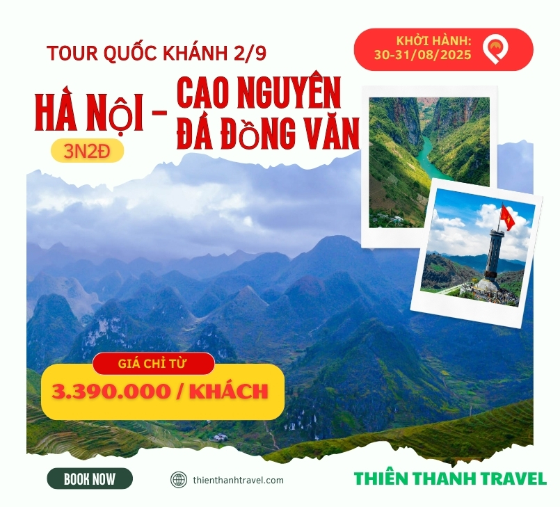 Tour Hà Giang – Sông Nho Quế - Cao Nguyên Đá Đồng Văn 3 ngày 2 đêm - Quốc Khánh 2/9