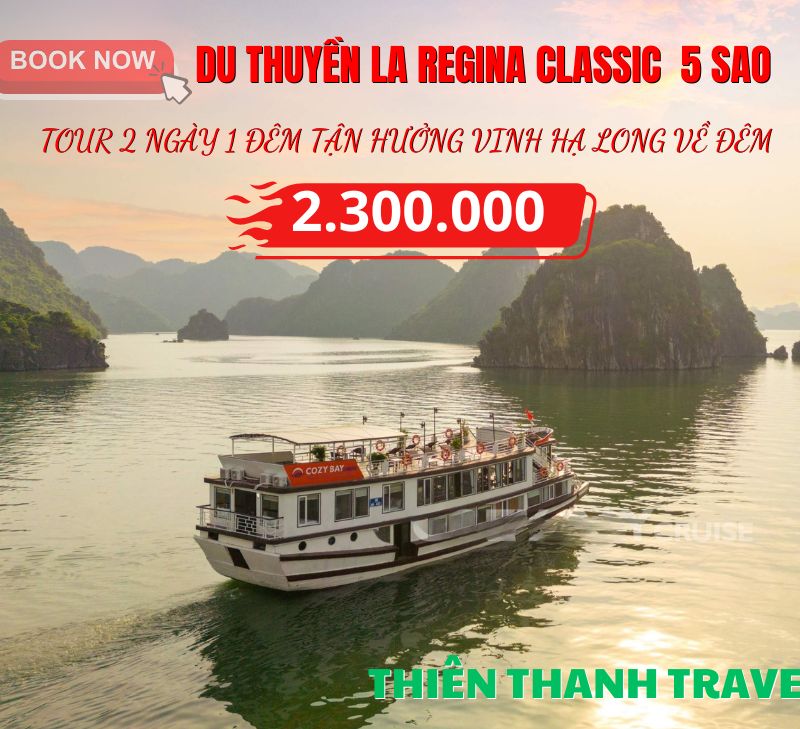 Du thuyền La Regina Classic Hạ Long 4 sao - Tiết kiệm 35%, uy tín nhất 2025