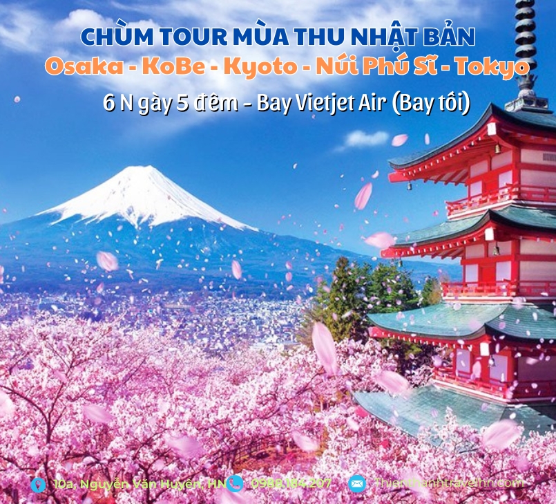 TOUR HÀ NỘI - OSAKA - KOBE - KYOTO-NÚI PHÚ SỸ- TOKYO - HÀ NỘI 6 NGÀY 5 ĐÊM (Bay Vietjet Air Tối)
