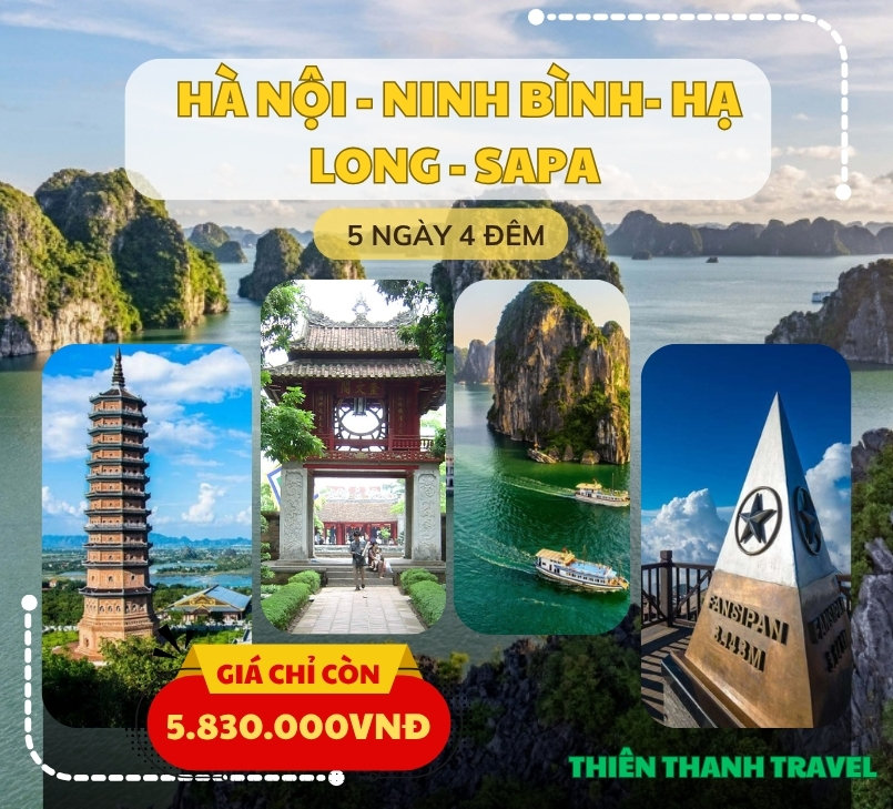 Tour Hà Nội - Ninh Bình - Hạ Long - SaPa 5 ngày 4 đêm: Trọn Gói, khởi hành hàng tuần