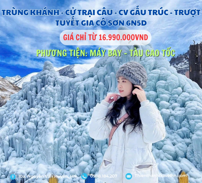 HÀ NỘI- TRÙNG KHÁNH- CỬU TRẠI CÂU-  VƯỜN GẤU TRÚC-TRƯỢT TUYẾT GIA CÔ SƠN 6N5D