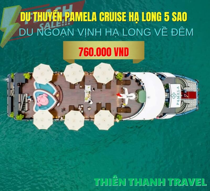 Du thuyền Pamela Cruise - Tiệc đêm trên Vịnh Hạ Long| Giảm 30% khi áp Voucher