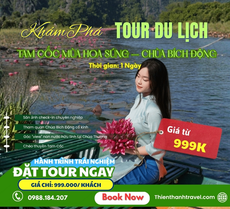 Tour Hà Nội - Tam Cốc - Bích Động 1 ngày trọn gói | 990.000 vnđ/khách