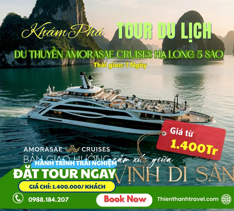 Amorasae  Cruise [TOP 2] du thuyền 1 ngày sang trọng, đẳng cấp nhất Vịnh Hạ Long