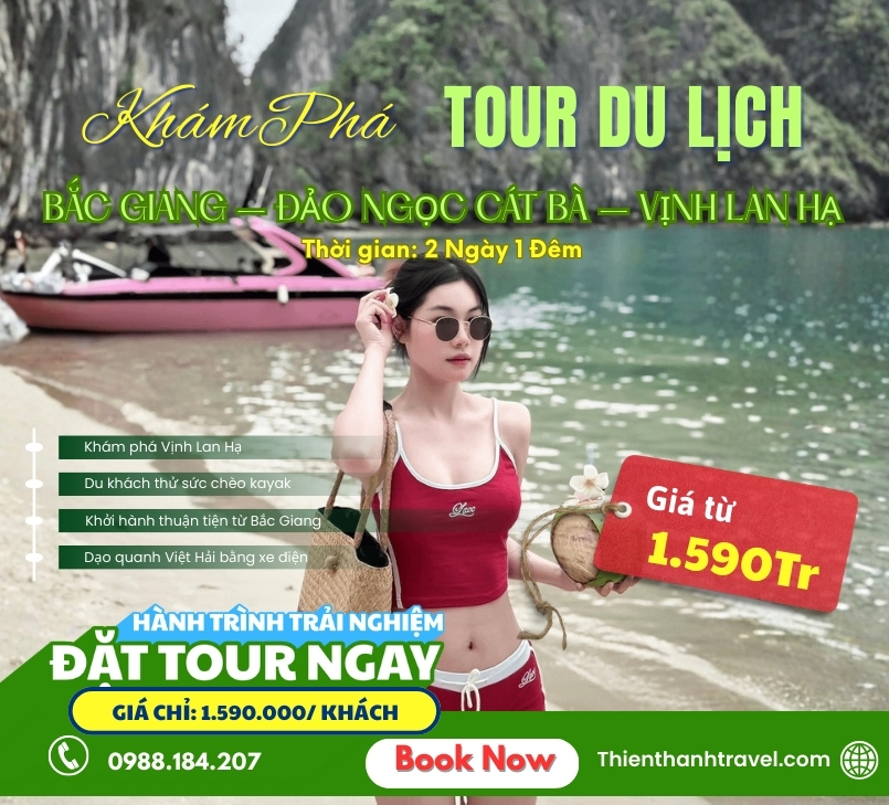 Tour Bắc Giang/Bắc Ninh -  Cát Bà – Vịnh Lan Hạ 2N1Đ trọn gói