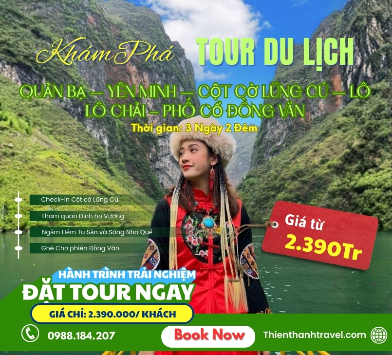Tour Hà Giang 3N2Đ Từ Bắc Giang/ Bắc Ninh – Check-in Đồng Văn, Sông Nho Quế
