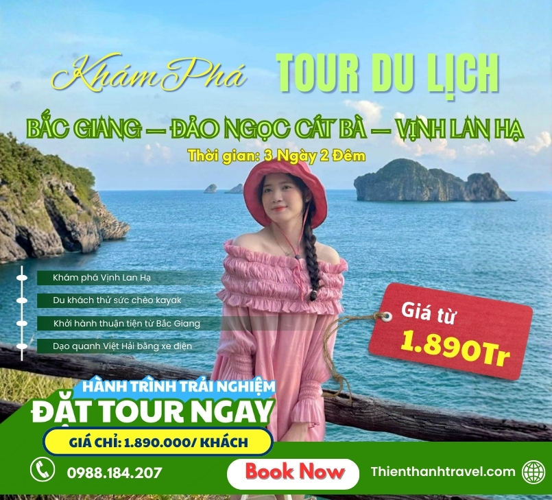 Tour Đảo Ngọc Cát Bà – Vịnh Lan Hạ 3N2Đ Từ Bắc Giang, Bắc Ninh Giá Tốt