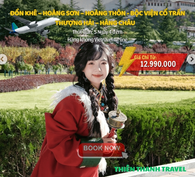 Du lịch Giang Nam: Tour Đồn Khê – Hoàng Sơn – Thượng Hải – Hàng Châu 5N4Đ trọn gói, giá tốt nhất