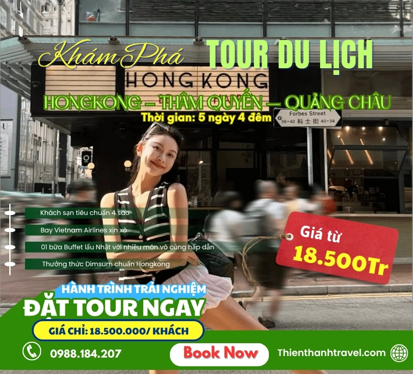 TOUR HỒNG KÔNG - QUẢNG CHÂU - THÂM QUYẾN 5 NGÀY 4 ĐÊM [BAY VNA]
