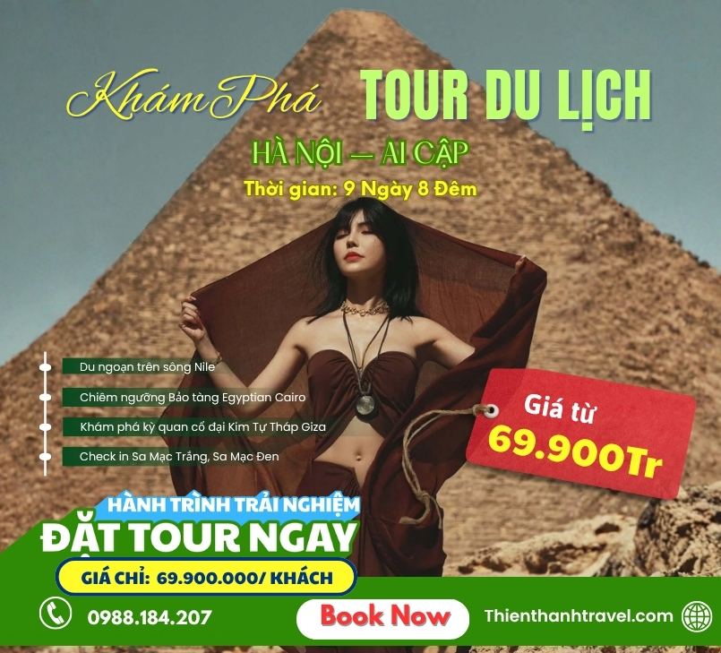 Tour Hà Nội - Ai Cập 9 Ngày 8 Đêm | Khám Phá Kỳ Quan Cổ Đại & Biển Đỏ Tuyệt Đẹp