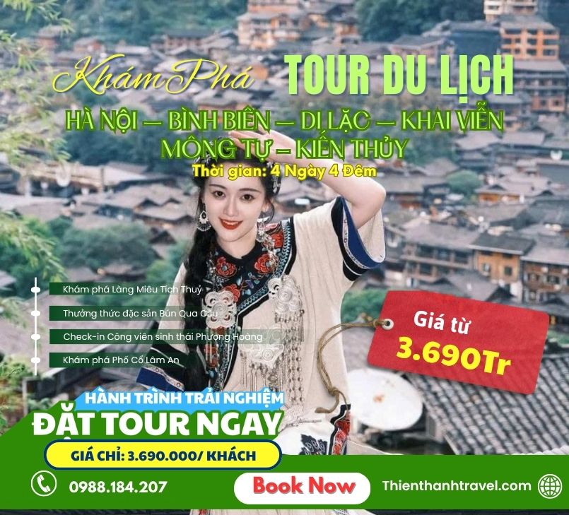 Tour Hà Nội – Bình Biên – Di Lặc – Khai Viễn – Mông Tự – Kiến Thủy 4N4Đ Khởi Hành 2026