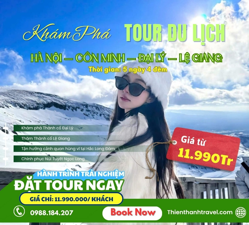 Tour Côn Minh – Đại Lý – Lệ Giang 5 ngày 4 đêm từ Hà Nội [Bay thẳng] giá rẻ nhất 2025 
