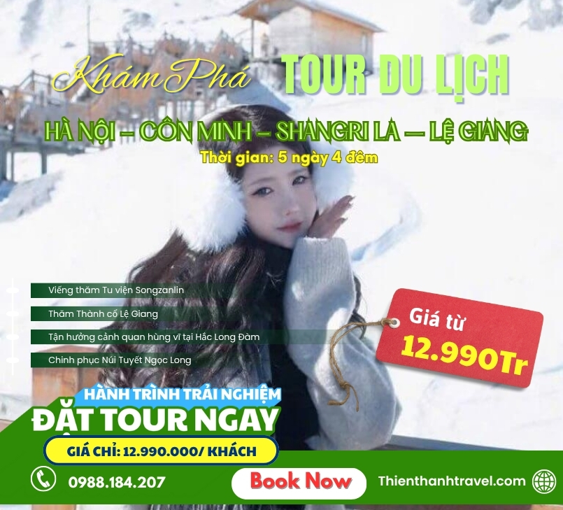 Tour Côn Minh – Đại Lý - Lệ Giang - Shangri La 6N5Đ Bay Ruili Airlines từ hà Nội