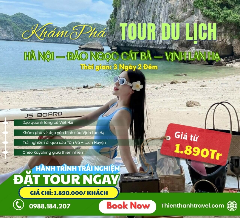 Tour Cát Bà 3 ngày 2 đêm: Hà Nội – Lan Hạ – Cát Bà Giá Tốt 2025
