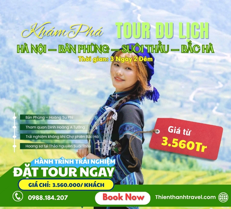 Tour Hà Nội – Hoàng Su Phì – Bản Phùng – Suôi Thầu – Bắc Hà 3N2Đ Mùa lúa chín