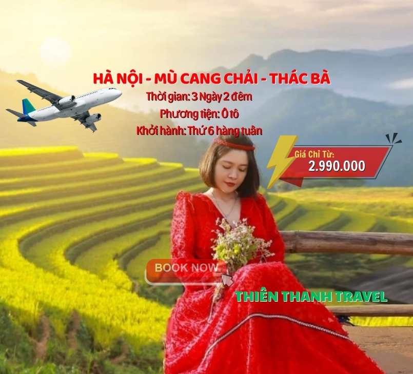 Tour Mù Cang Chải - Thác Bà 3 Ngày 2 Đêm trọn gó| Khám phá Mùa Vàng Tây Bắc Kỳ Vỹ