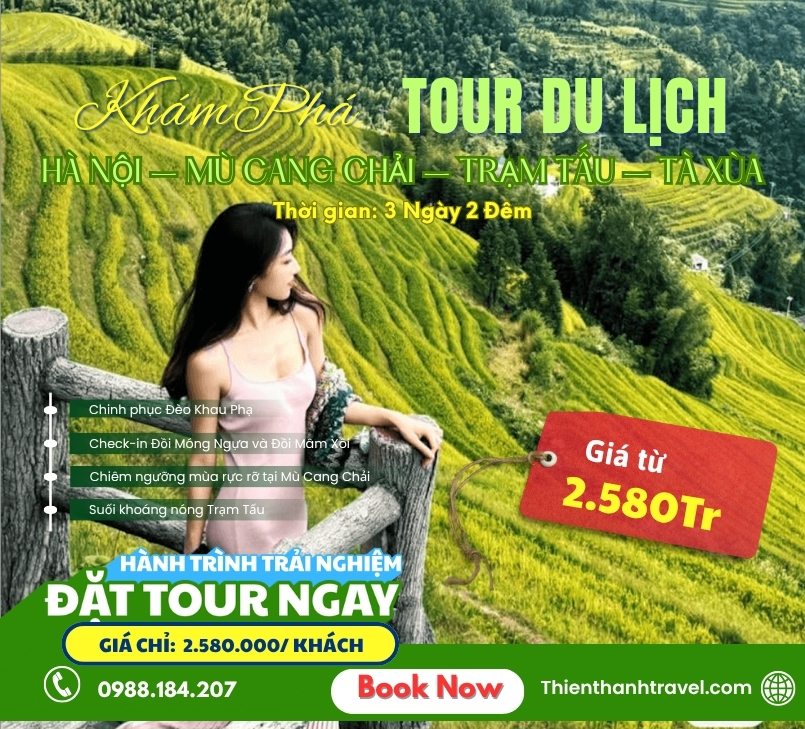 Tour  Mù Cang Chải – Trạm Tấu – Tà Xùa 3N2Đ | Săn Mùa Vàng đẹp nhất
