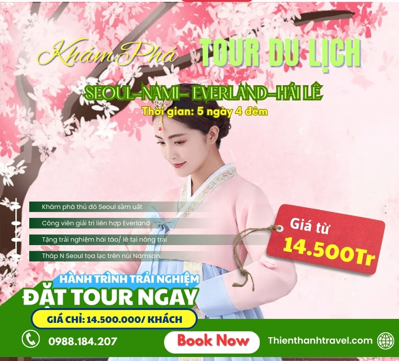 Du lịch Hàn Quốc: Tour Hà Nội – Seoul – Nami – Everland 5N4Đ [Bay Vietjet air] giá rẻ