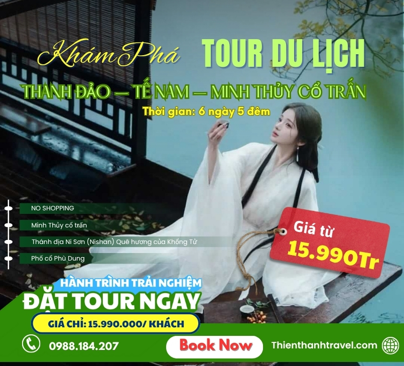 [No shopping] Tour Thanh Đảo - Tế Nam - Chương Khâu 6N5Đ từ Hà Nội giá tốt nhất
