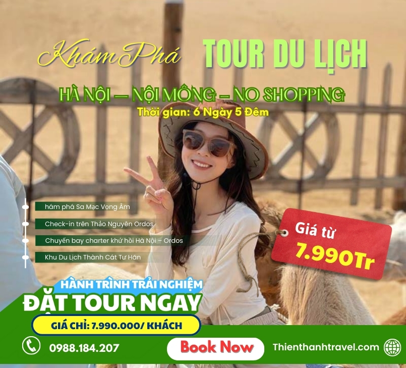 Tour Nội Mông Trung Quốc 6N5Đ Bay Thẳng No Shopping Giá 7.990.000