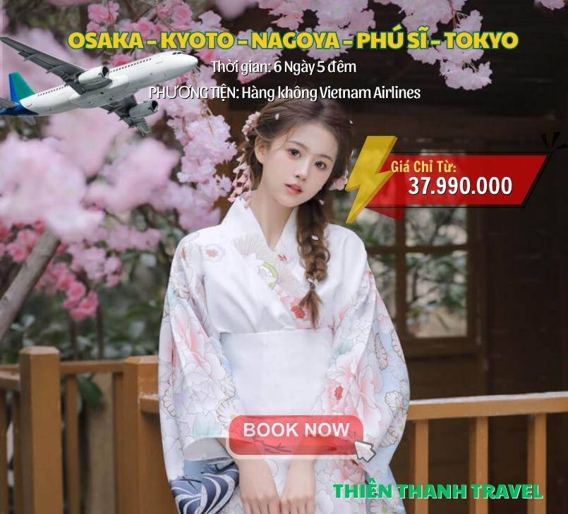 Tour Nhật Bản tết 2026: Cung đường vàng Osaka – Kyoto – Tokyo 6N5Đ từ Hà Nội 