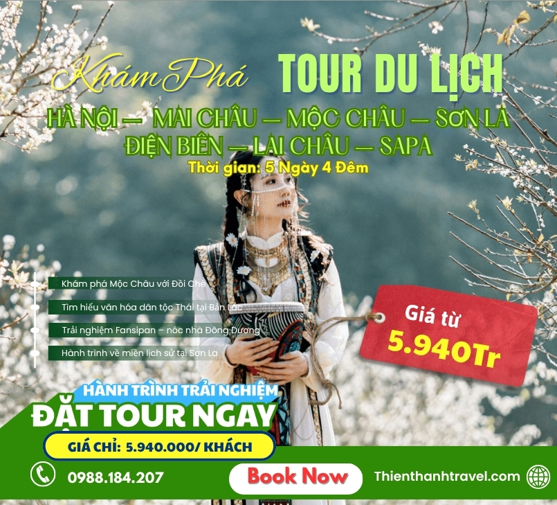 Khám phá Tây Bắc:| Tour Mai Châu – Mộc Châu – Điện Biên – Lai Châu – Sapa 5N4Đ