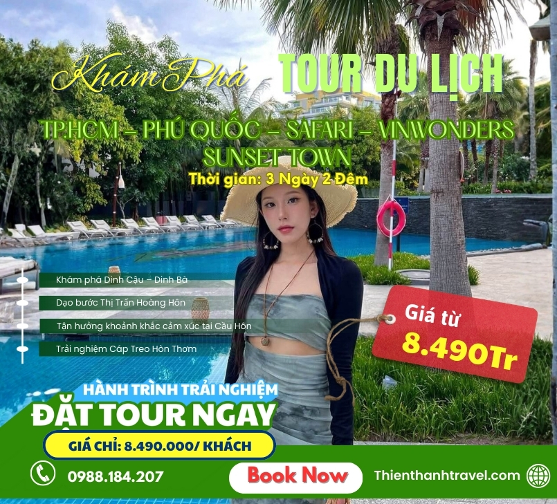 [Tour Tết 2026] TP. HCM – Phú Quốc – Safari – VinWonders 3N2Đ | Cam kết khởi hành