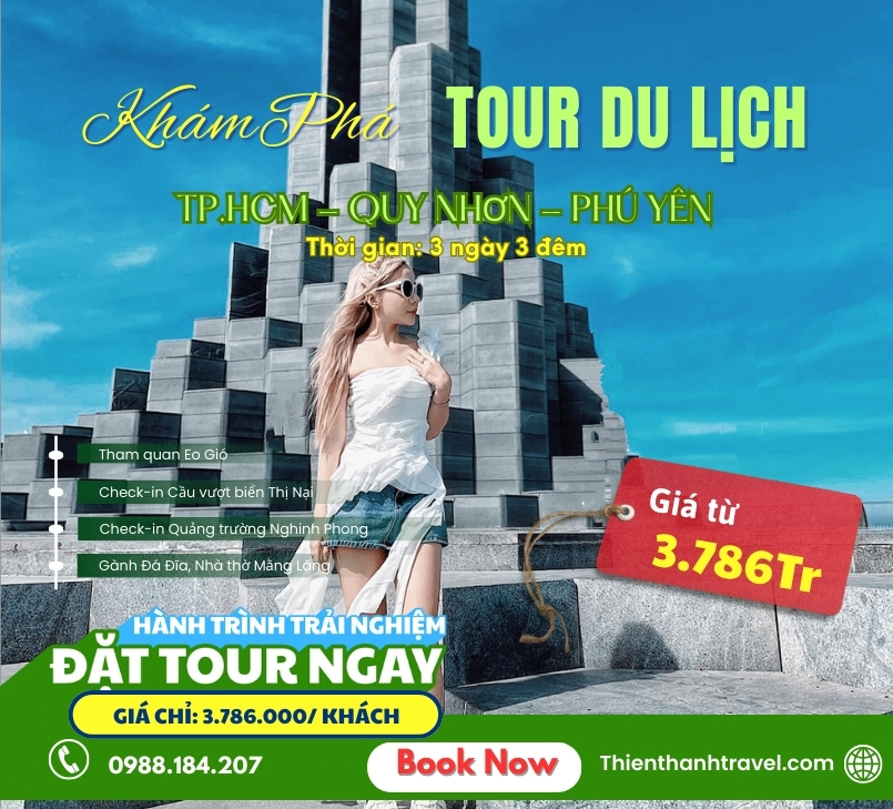 Tour TP.HCM – Quy Nhơn – Phú Yên 3N3Đ |Check-in Kỳ Co, Eo Gió Cực Đẹp